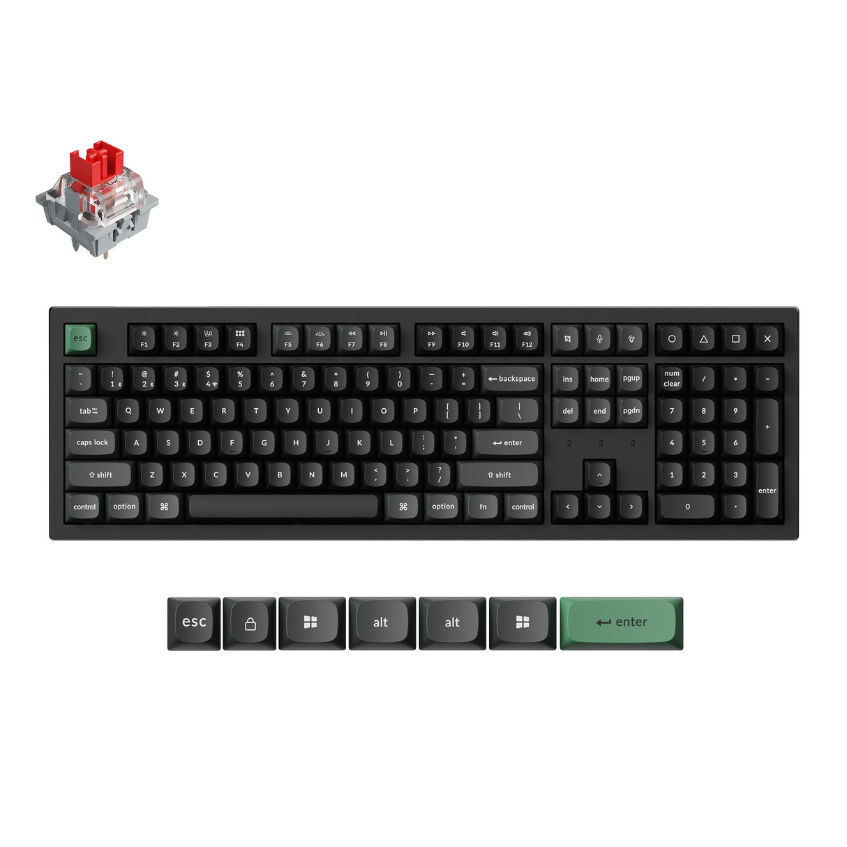 Keychron K10 Ultra 8K Wireless Custom Mechanical Keyboard Red Apex Switch