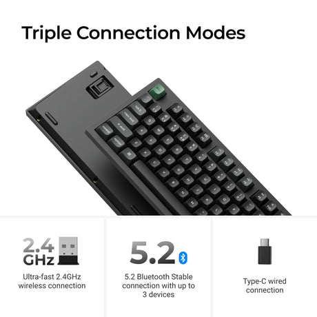 Keychron K10 Ultra 8K Wireless Custom Mechanical Keyboard Triple Connection