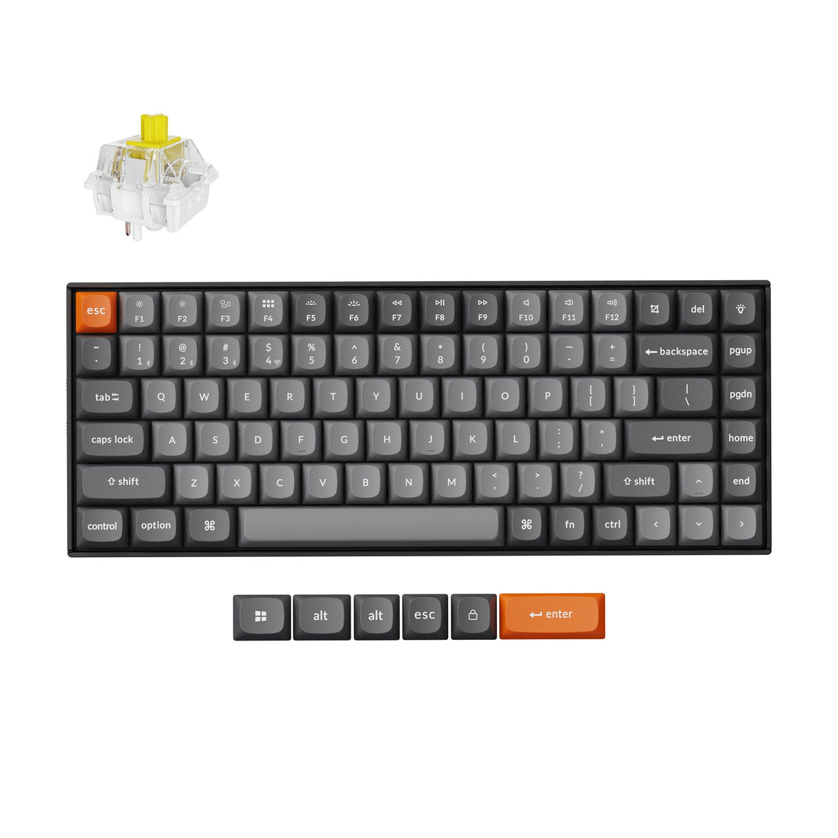 Keychron K2 Max QMK Wireless Custom Mechanical Keyboard RGB Backlight 75% Layout Fully Assembled for Mac Windows Linux Hot Swappable Keychron Super Banana