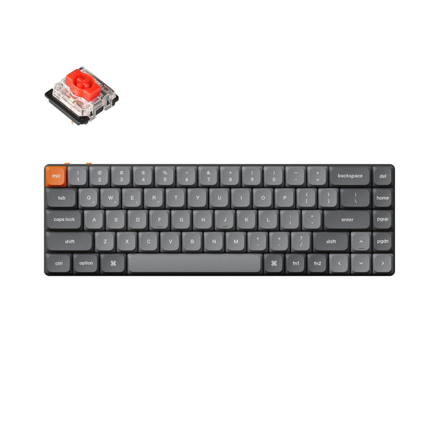 Keychron K7 Max QMK VIA Wireless Custom Mechanical Keyboard 65 Percent Layout for Mac Windows Linux Gateron Low Profile Red