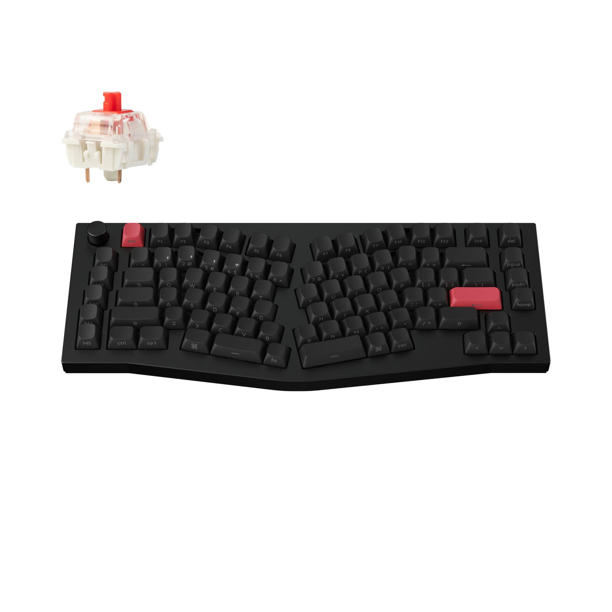 Keychron Q10 Max QMK VIA Wireless Custom Mechanical Keyboard 75% Layout Aluminum Black Side-Printed PBT Keycaps for Mac Windows Linux Gateron Jupiter Red