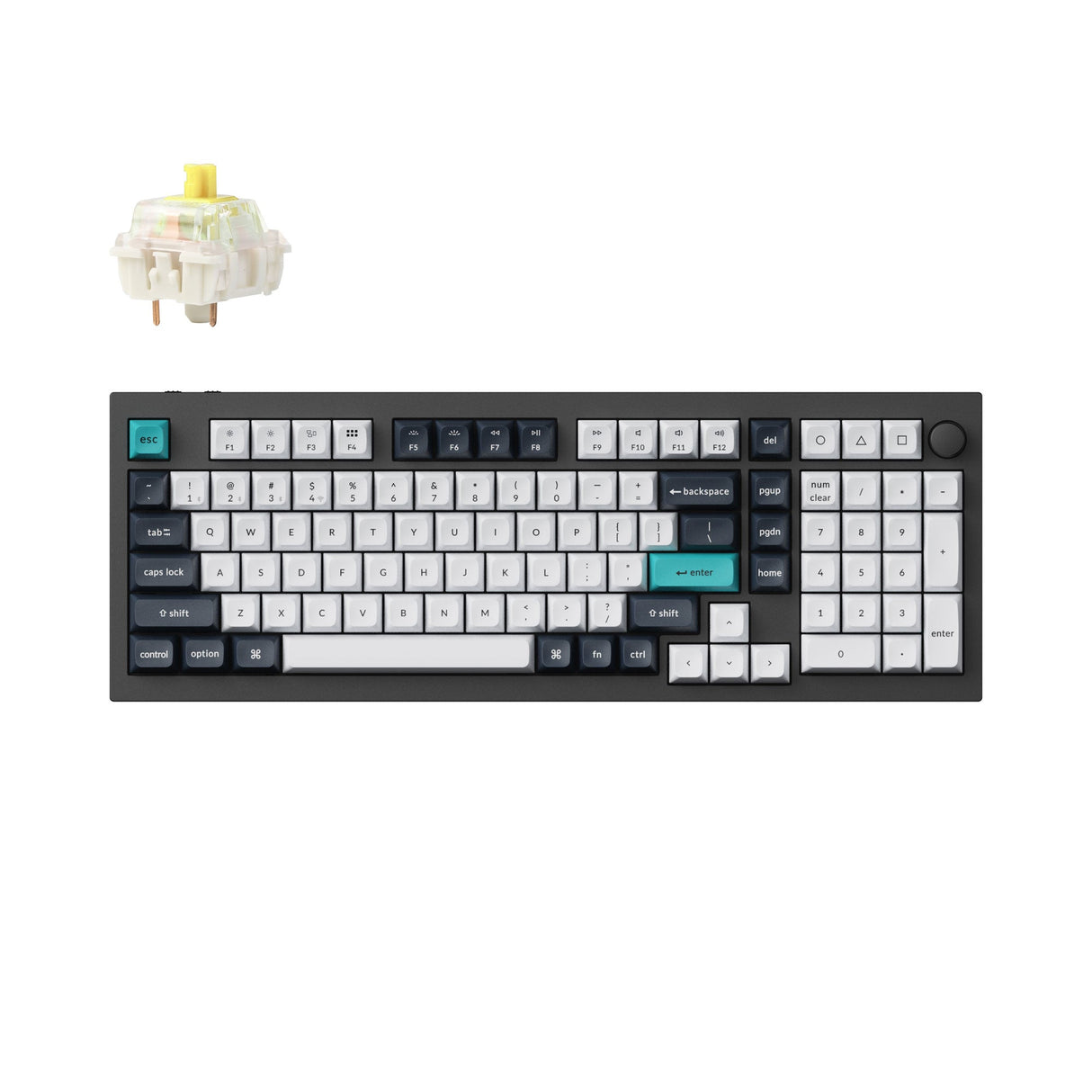 Keychron Q5 Max QMK/VIA Wireless Custom Mechanical Keyboard 96% Layout Aluminum Black Fully Assembled Knob for Mac Windows Linux Gateron Jupiter Banana