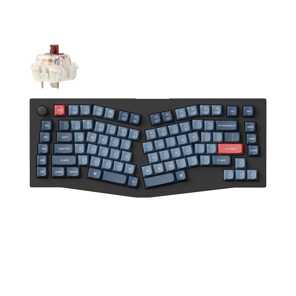 Keychron V10 Max QMK VIA Wireless Custom Mechanical Keyboard 75 Percent Alice Layout Fully Assembled Knob for Mac Windows Linux Gateron Jupiter Brown