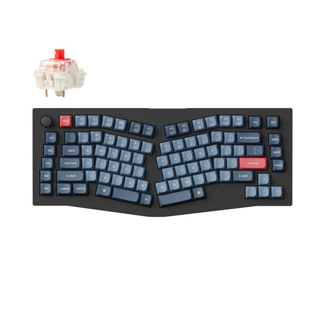 Keychron V10 Max QMK VIA Wireless Custom Mechanical Keyboard 75 Percent Alice Layout Fully Assembled Knob for Mac Windows Linux Gateron Jupiter Red