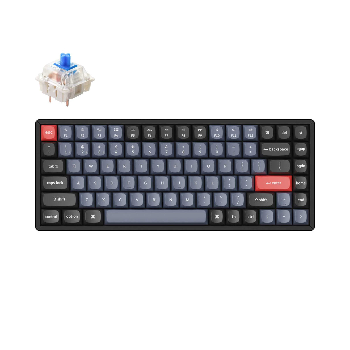 Keychron K2 Pro QMK/VIA Wireless Mechanical Keyboard for Mac Windows RGB Aluminum frame PBT keycaps PCB screw-in stabilizer hot-swappable blue switch