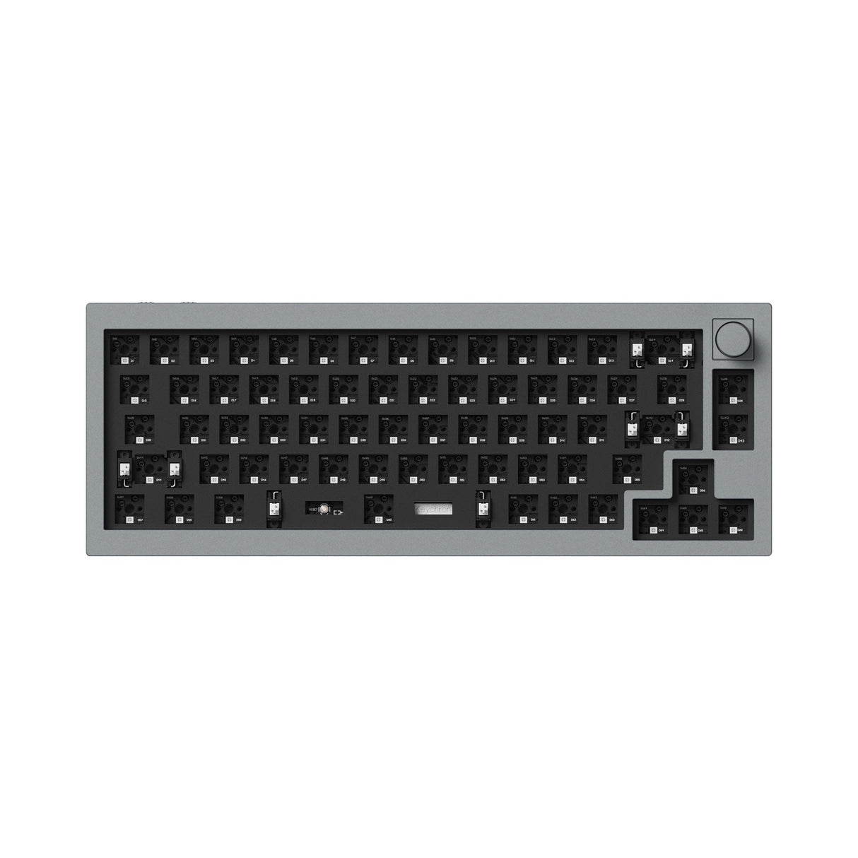 Keychron Q2 Pro QMK/VIA wireless custom mechanical keyboard 65 percent layout full aluminum grey frame for Mac WIndows Linux with RGB backlight and hot-swappable barebone knob