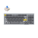 Keychron Q5 QMK VIA custom mechanical keyboard 1800 compact 96 percent layout full aluminum grey frame for Mac Windows RGB backlight with hot swappable Gateron G Pro switch blue