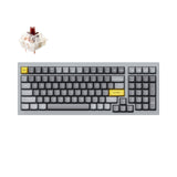 Keychron Q5 QMK VIA custom mechanical keyboard 1800 compact 96 percent layout full aluminum grey frame for Mac Windows RGB backlight with hot swappable Gateron G Pro switch brown