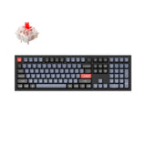 Keychron Q6 QMK VIA custom mechanical keyboard full size 100 percent layout full aluminum black frame knob for Mac Windows RGB backlight with hot swappable Gateron G Pro switch red