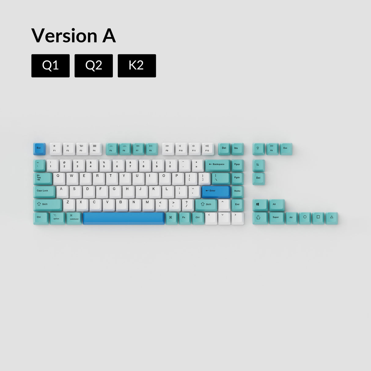 Keychron OEM Dye-Sub PBT Keycap Set Iceberg Version A