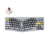 Keychron Q8 QMK/VIA custom mechanical keyboard Alice layout full aluminum frame for Mac Windows Linux fully assembled grey Gateron G Pro switch brown