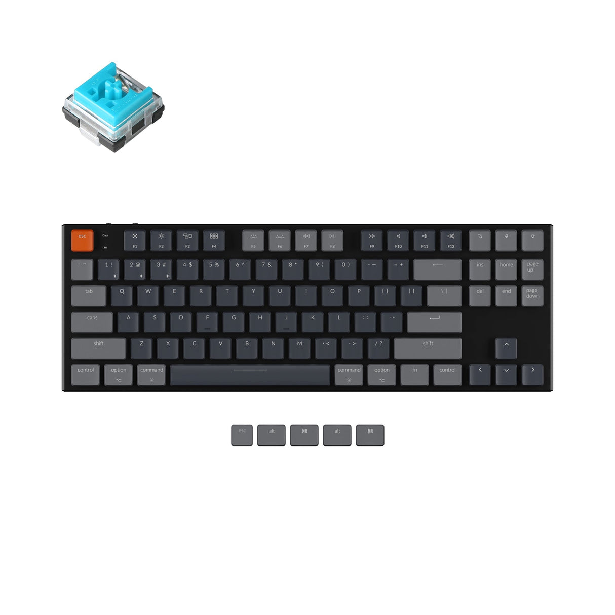 keychron k1 v2 ultra slim wireless mechanical keyboard 87 keys rgb backlight keychron mechanical optical low profile blue switch